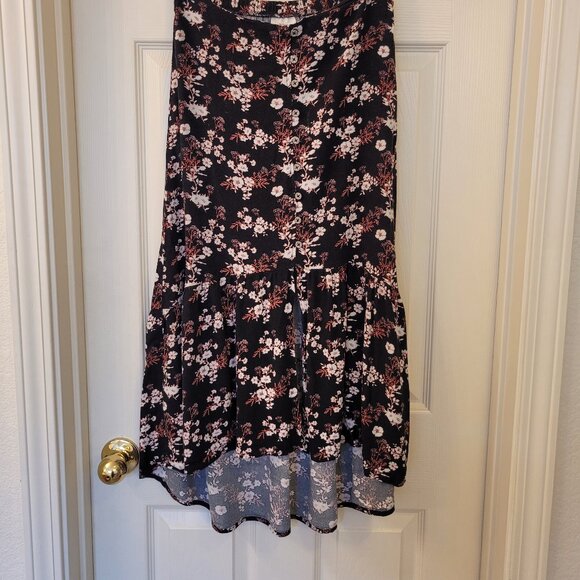Small Knox Rose black floral high low midi skirt - Picture 1 of 7